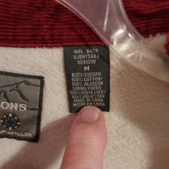 Expeditions By Wrangler, Brushed Corduroy Coat, Fleece Lined Men's, Long Sleeve. - Picture 9 of 12